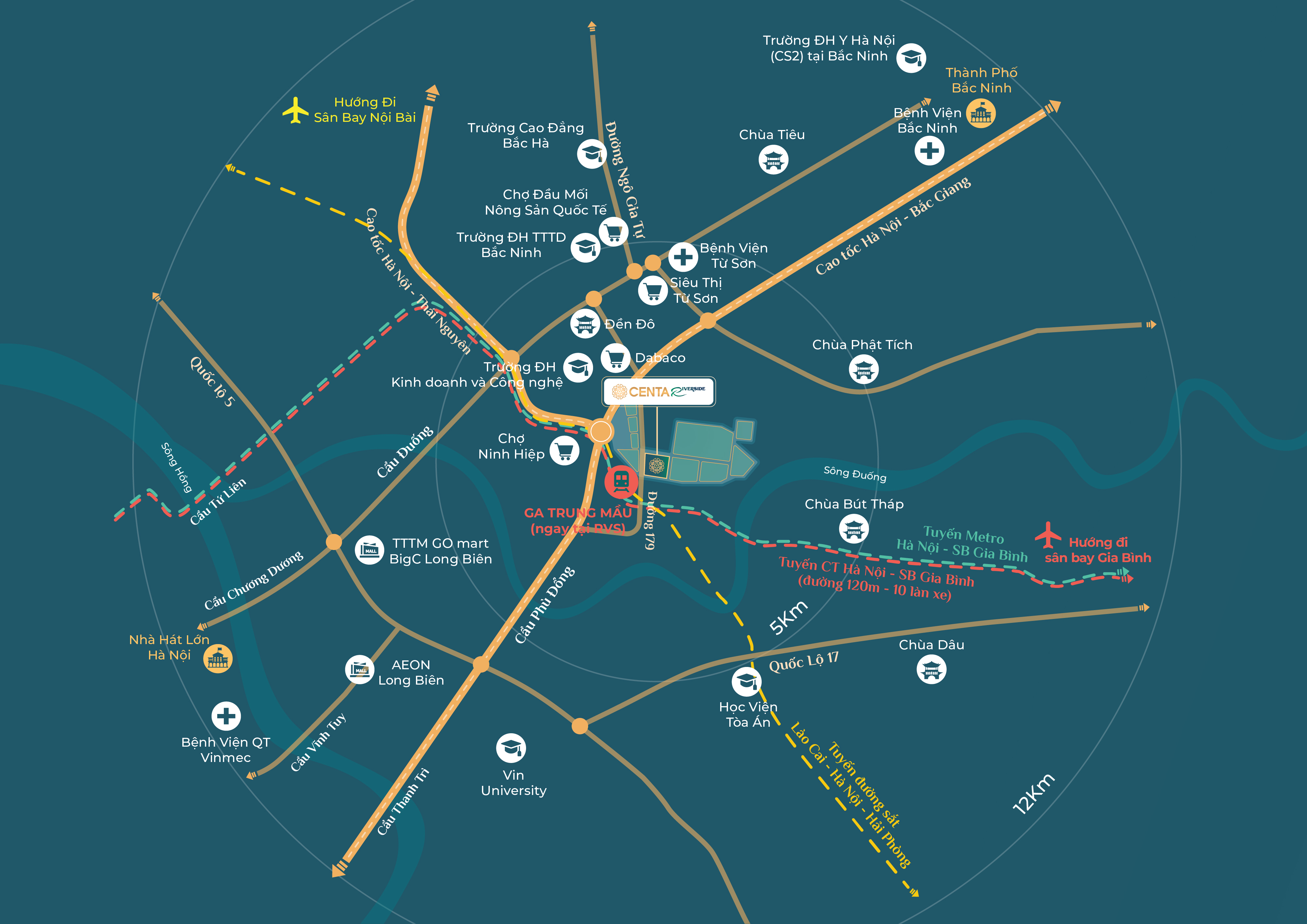 Bản đồ kết nối Centa Riverside